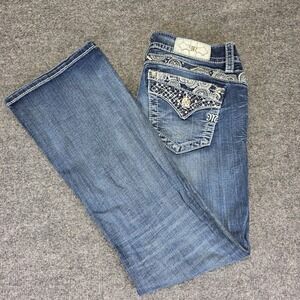 Miss Me Jeans Signature Boot Cut Embellished Medium Wash Denim Jeans Size 28
